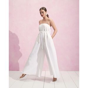 Calypso St. Barth Holly Wide Leg Jumpsuit in White XXL